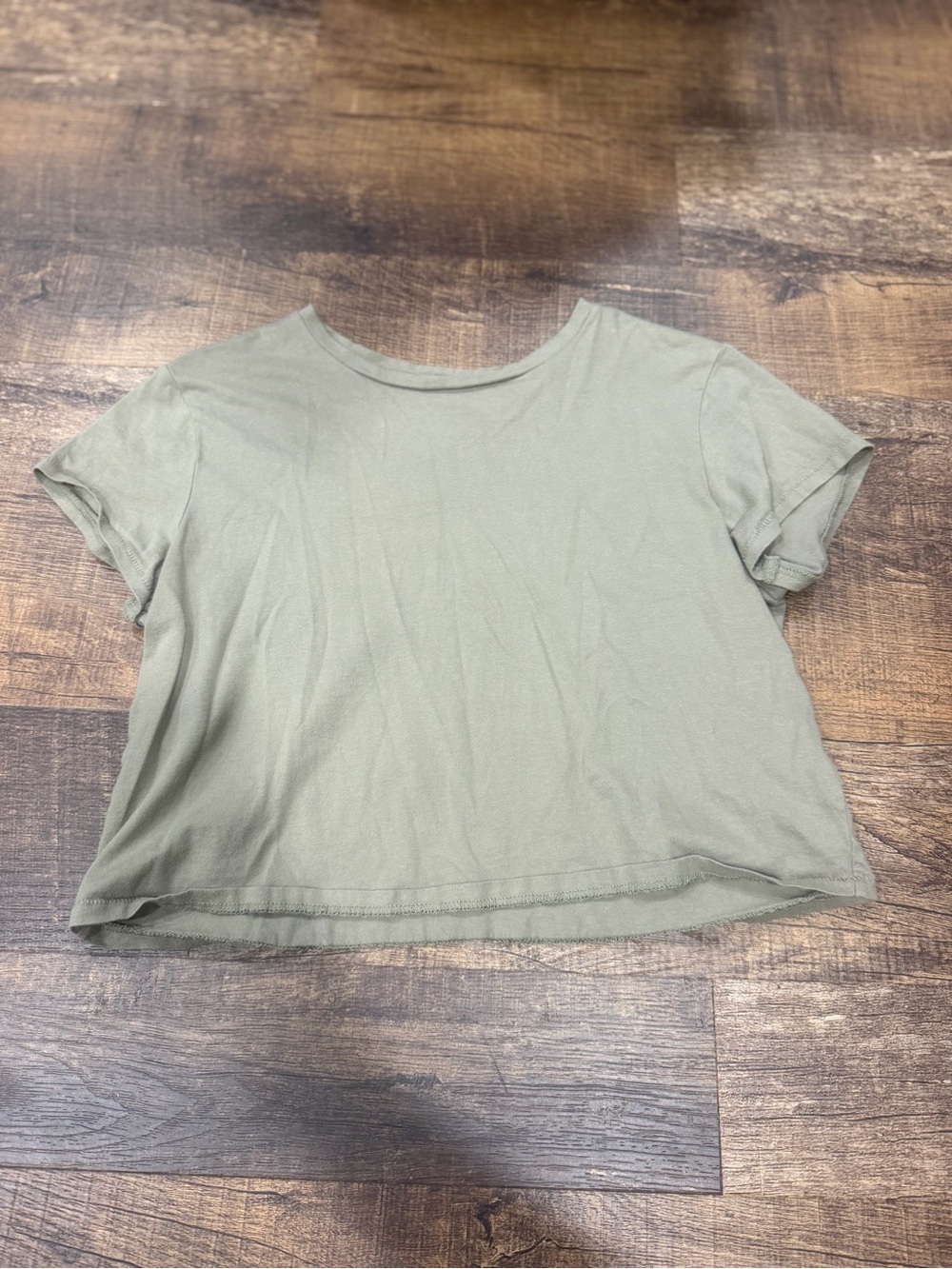 wild fable Olive Green Crew Neck Crop Top